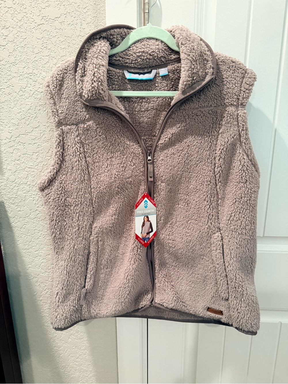 Free Country Taupe Sherpa Fleece Vest
